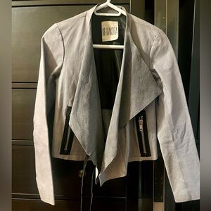 GUC BB DAKOTA Gray Moto Jacket, Waterfall Jacket, Sz XS-Small